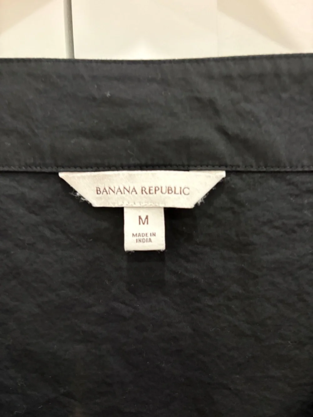 Banana Republic Black Cotton Poplin Volume Sleeve Top Medium Relaxed
